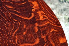 Detail quarter-sawn white oak grain in top.